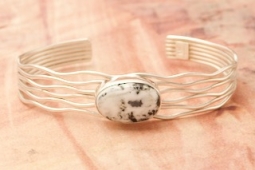 Genuine White Buffalo Turquoise Sterling Silver Branch Bracelet